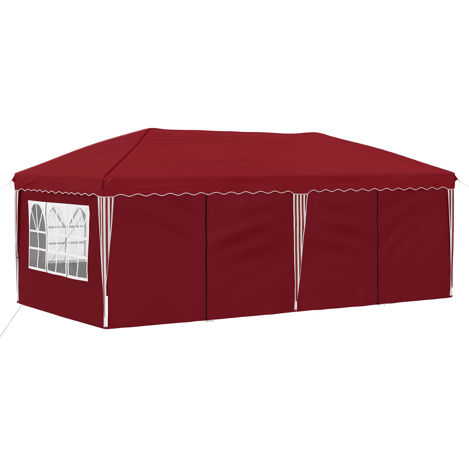 vidaXL Namiot imprezowy rozkładany 575 x 288 x 245 cm bordowy