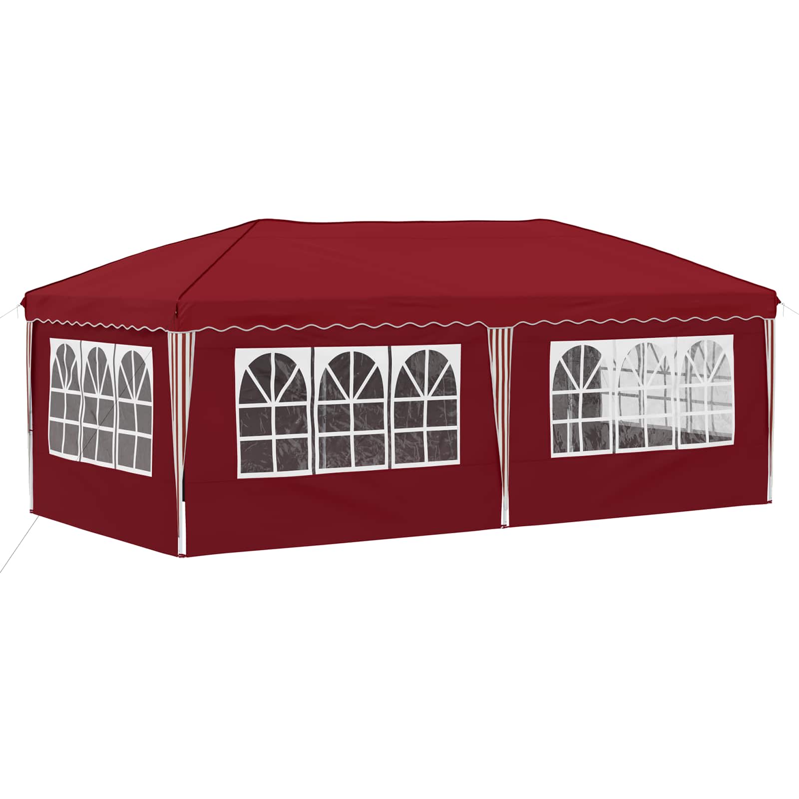 vidaXL Namiot imprezowy rozkładany 575 x 288 x 245 cm bordowy