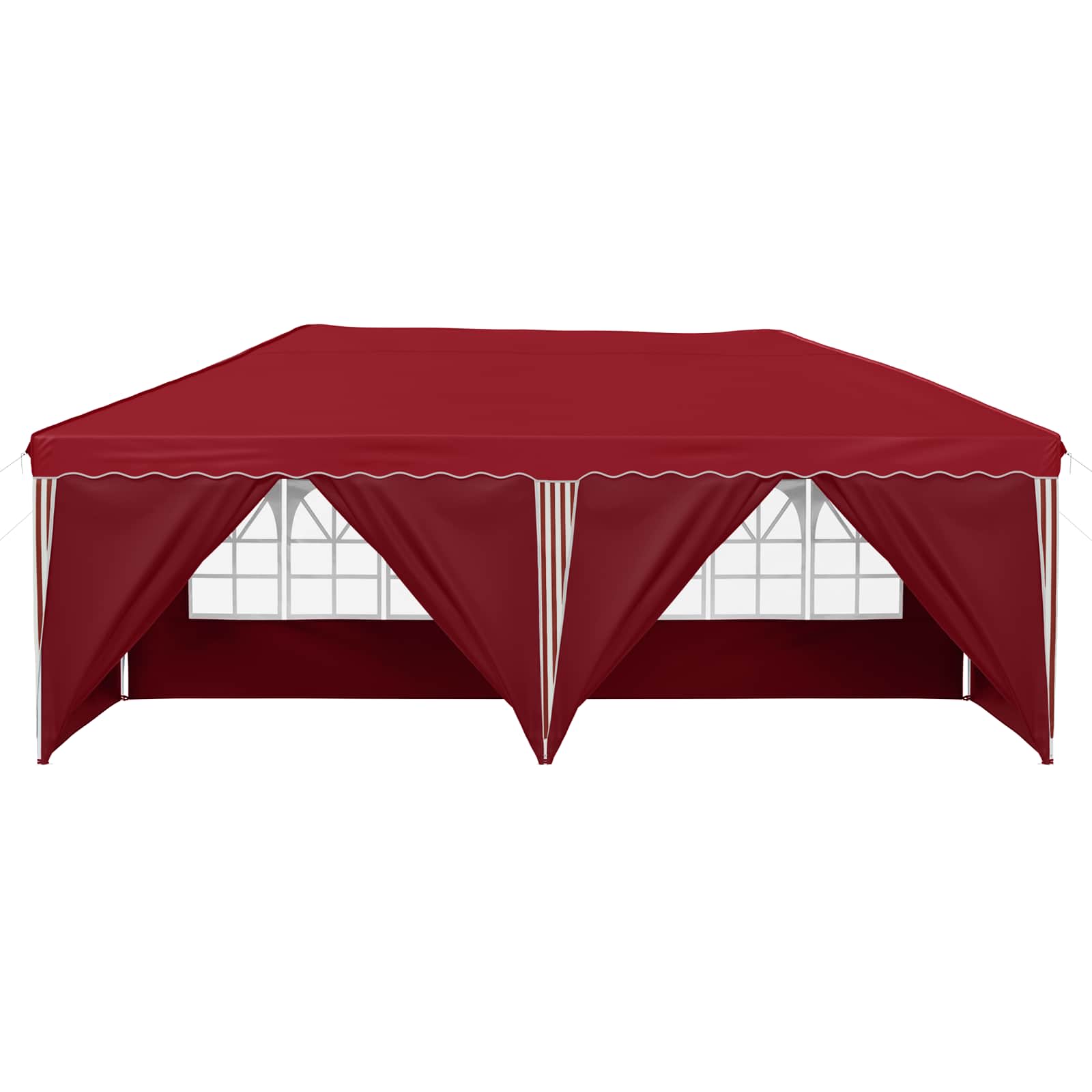 vidaXL Namiot imprezowy rozkładany 575 x 288 x 245 cm bordowy