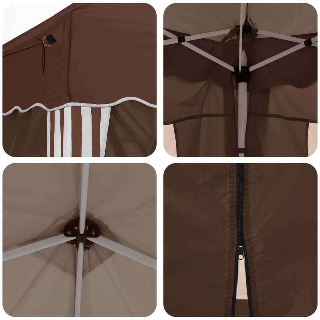 vidaXL Namiot imprezowy rozkładany 575 x 288 x 245 cm brązowy