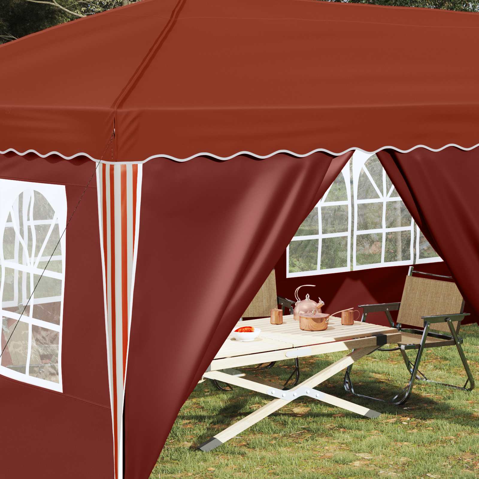 vidaXL Namiot imprezowy rozkładany 575 x 288 x 245 cm terakota
