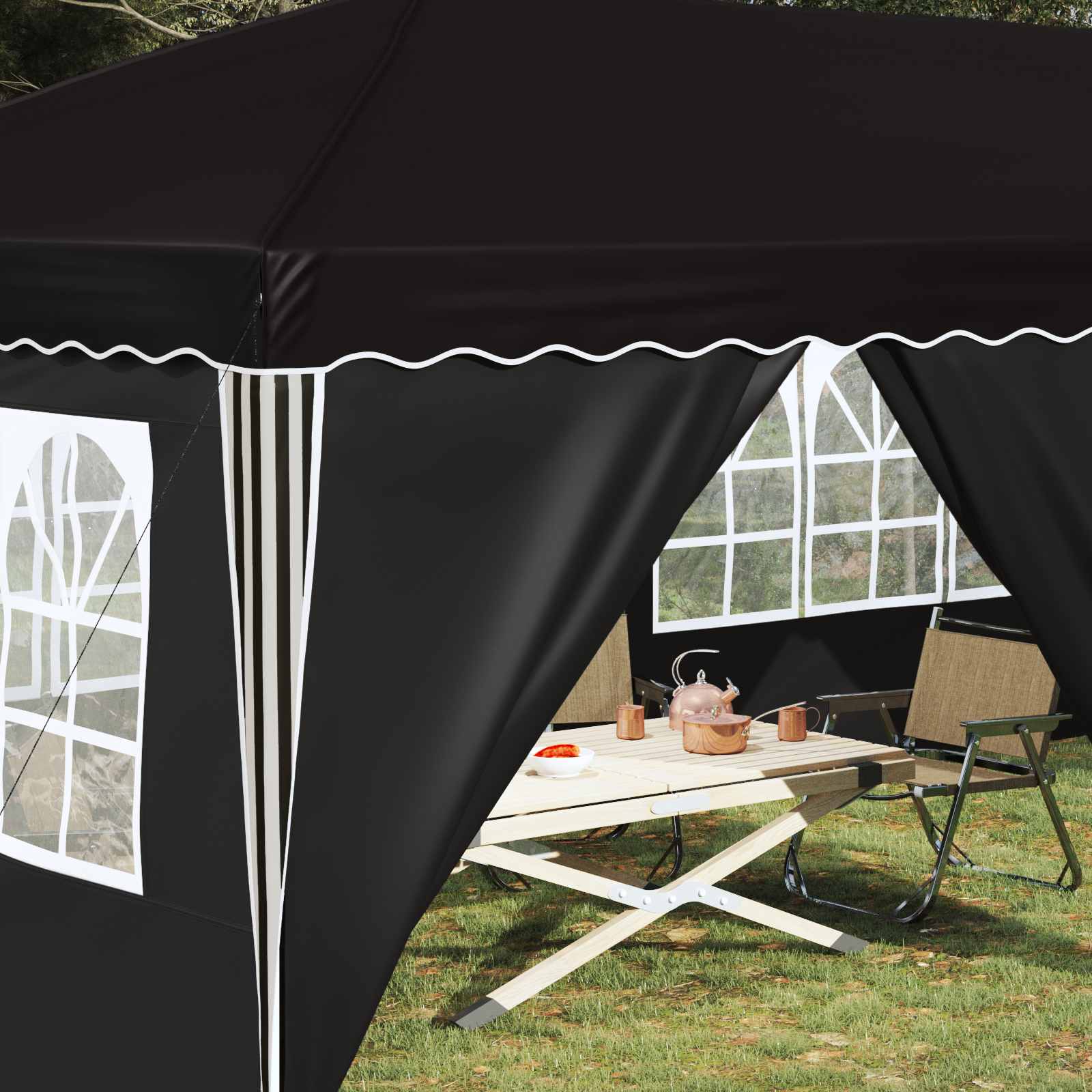 vidaXL Namiot imprezowy rozkładany 575 x 288 x 245 cm Czarny