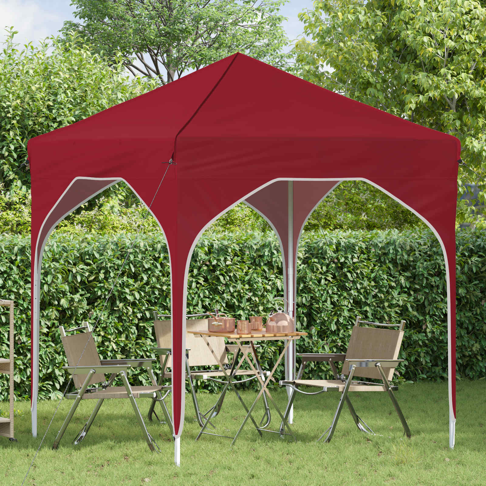 vidaXL Namiot imprezowy rozkładany 194 x 194 x 245 cm bordowy