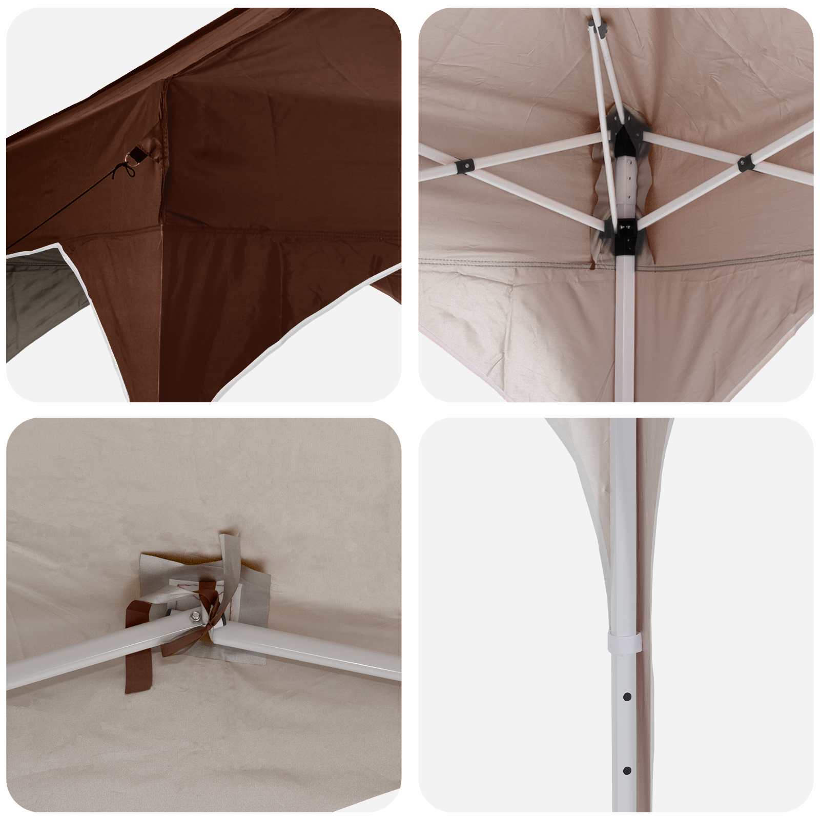 vidaXL Namiot imprezowy rozkładany 194 x 194 x 245 cm brązowy