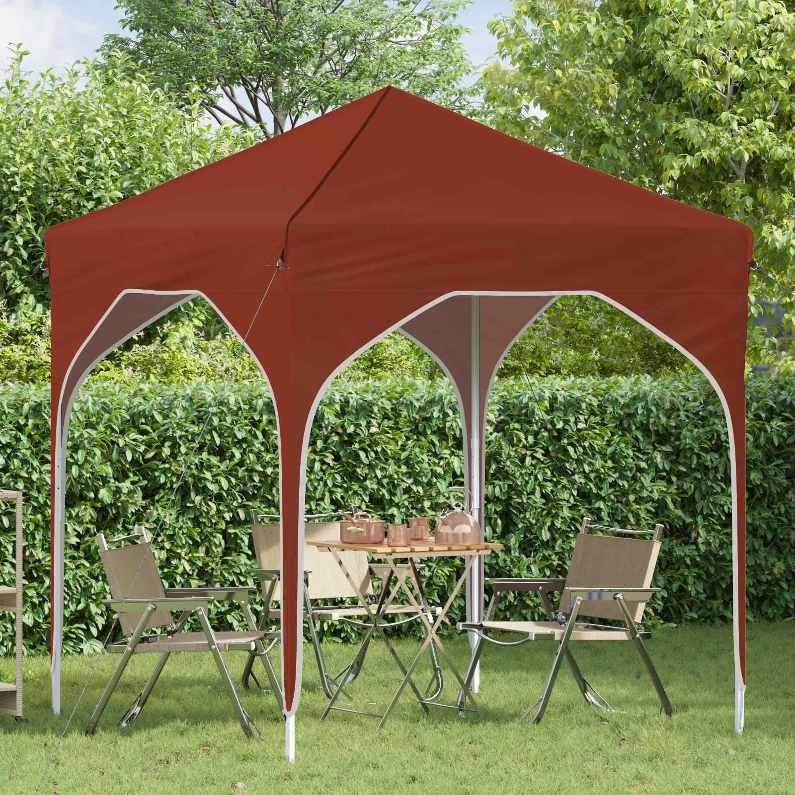vidaXL Namiot imprezowy rozkładany 194 x 194 x 245 cm terakota