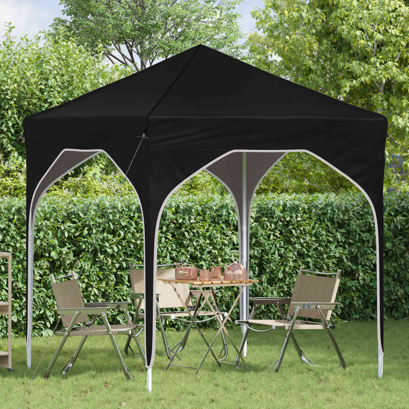 vidaXL Namiot imprezowy rozkładany 194 x 194 x 245 cm Czarny