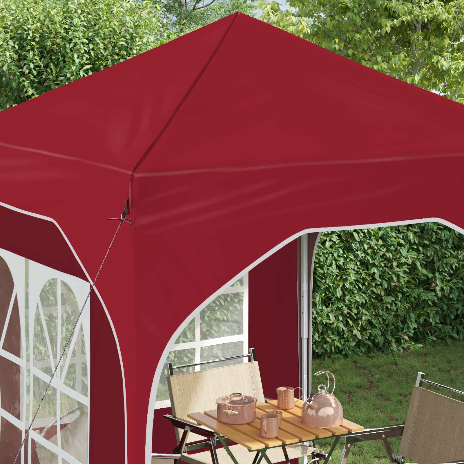 vidaXL Namiot imprezowy rozkładany 192 x 192 x 245 cm bordowy