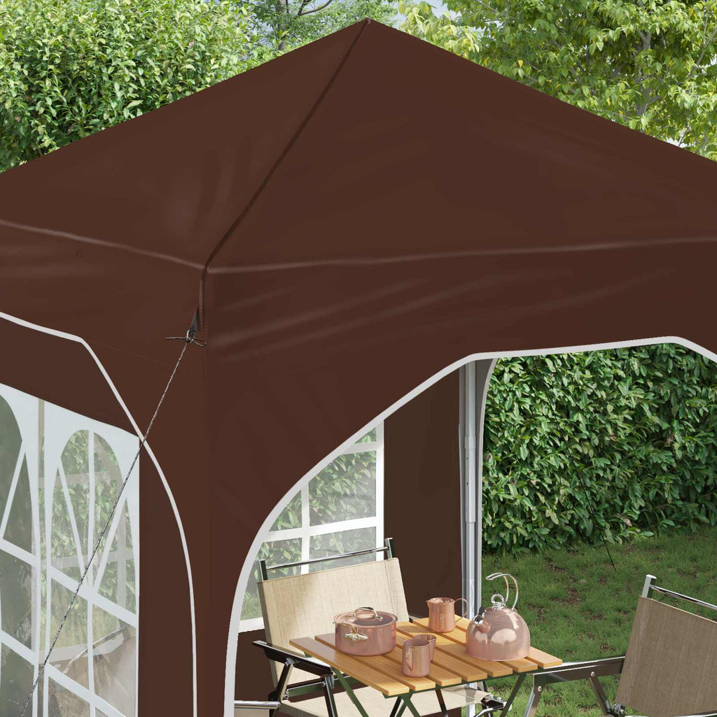 vidaXL Namiot imprezowy rozkładany 192 x 192 x 245 cm brązowy