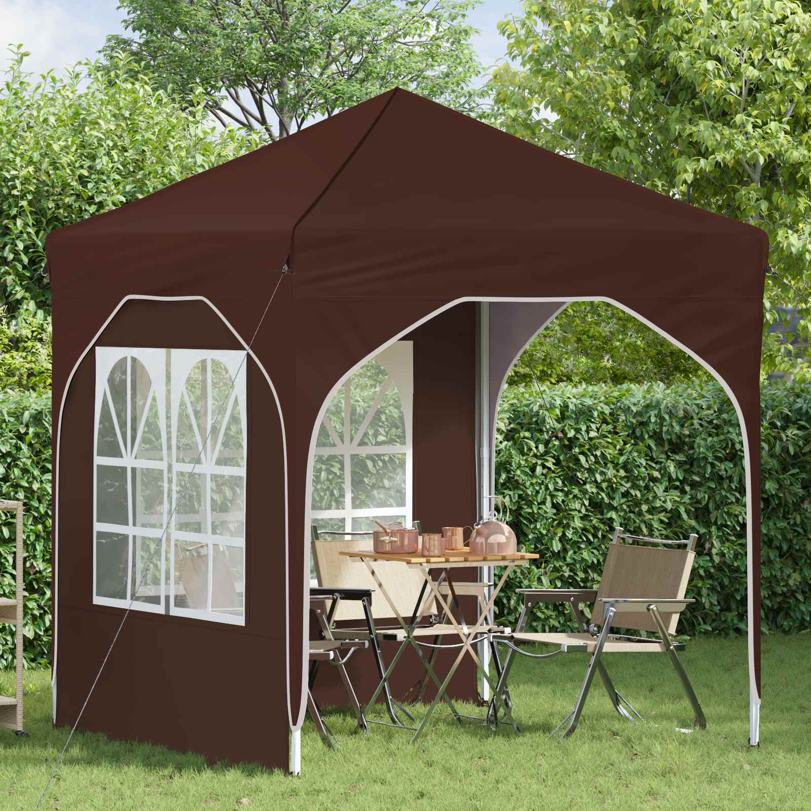 vidaXL Namiot imprezowy rozkładany 192 x 192 x 245 cm brązowy