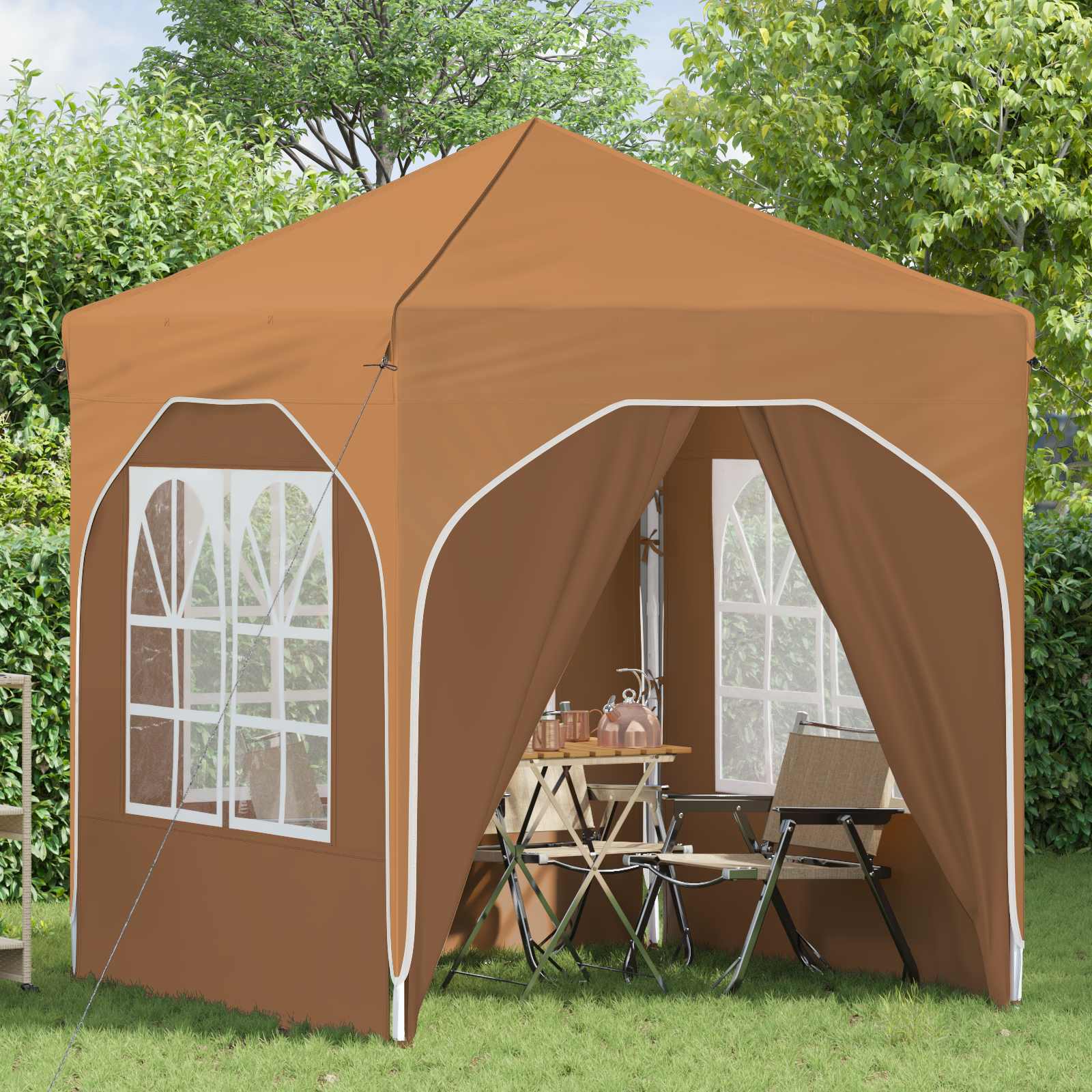 vidaXL Namiot imprezowy rozkładany 192 x 192 x 245 cm Beżowy