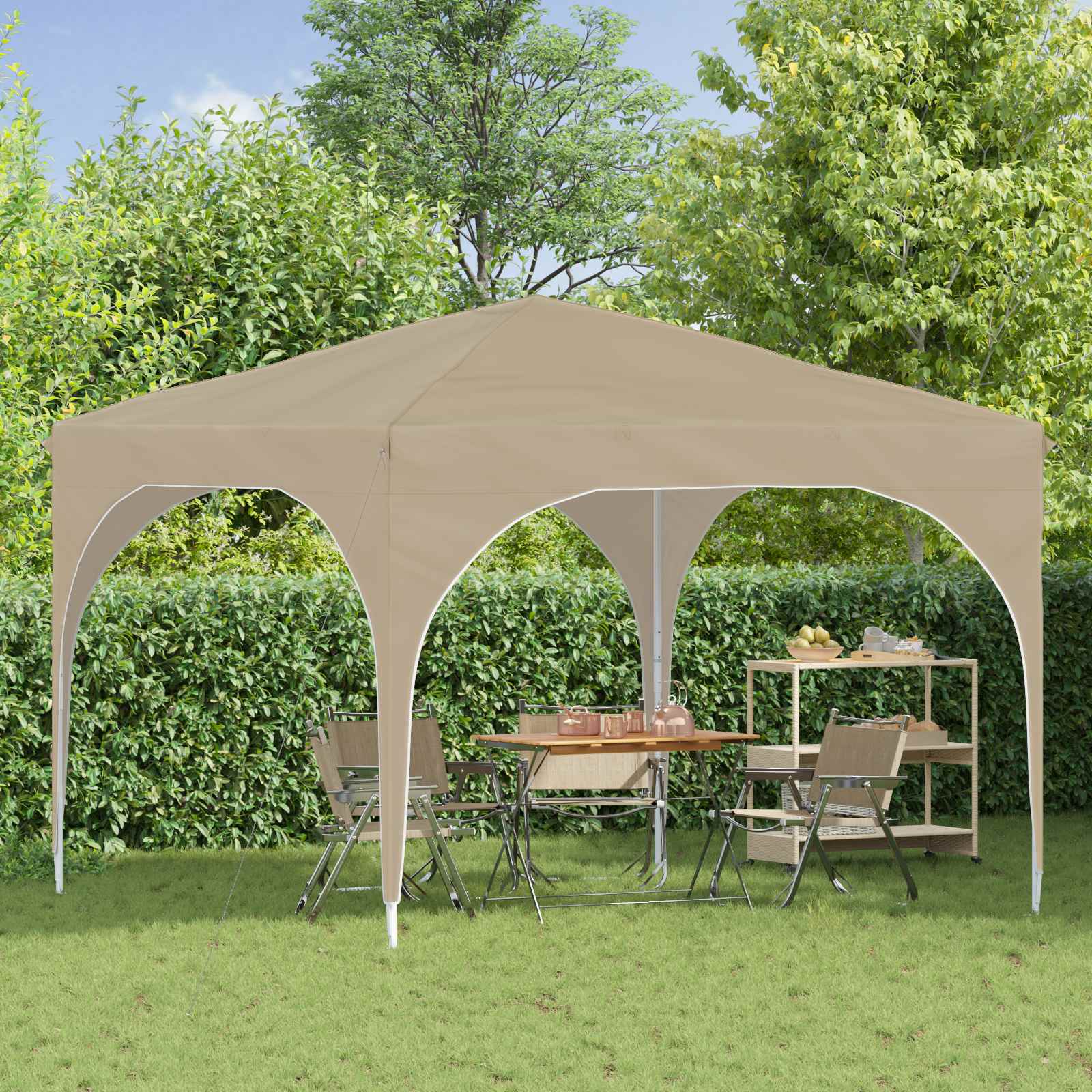 vidaXL Namiot imprezowy rozkładany 290 x 290 x 245 cm kremowy