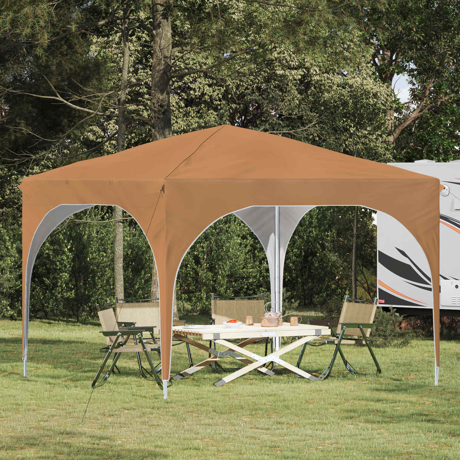 vidaXL Namiot imprezowy rozkładany 290 x 290 x 245 cm Beżowy