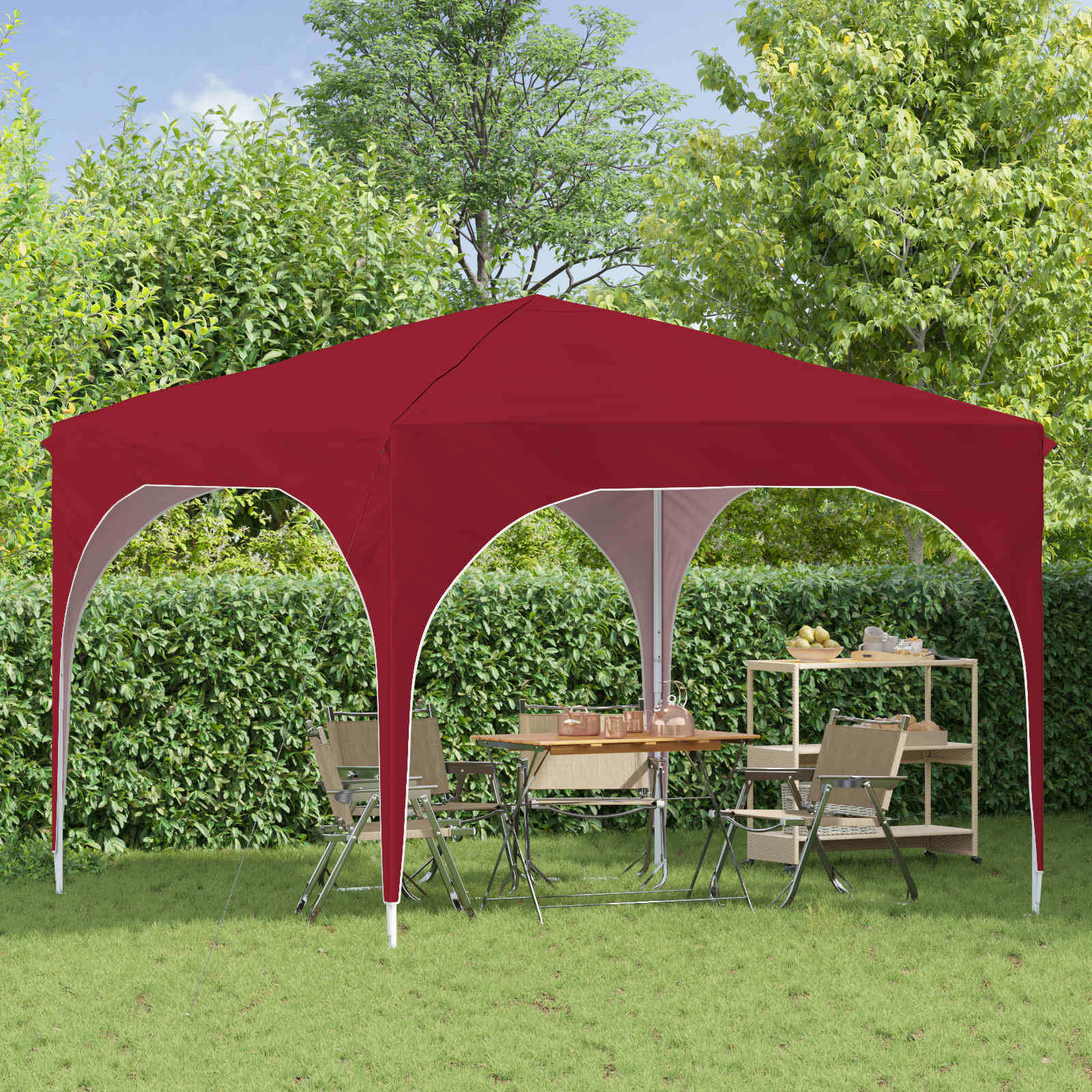 vidaXL Namiot imprezowy rozkładany 290 x 290 x 245 cm bordowy