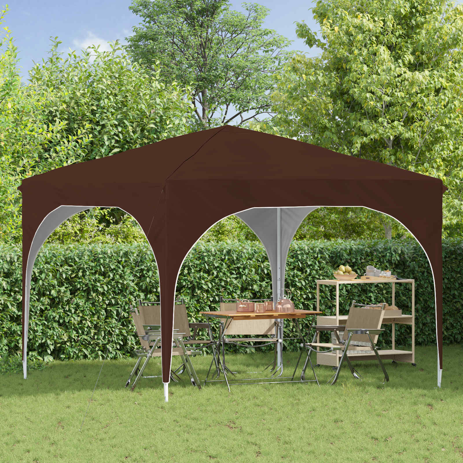 vidaXL Namiot imprezowy rozkładany 290 x 290 x 245 cm brązowy