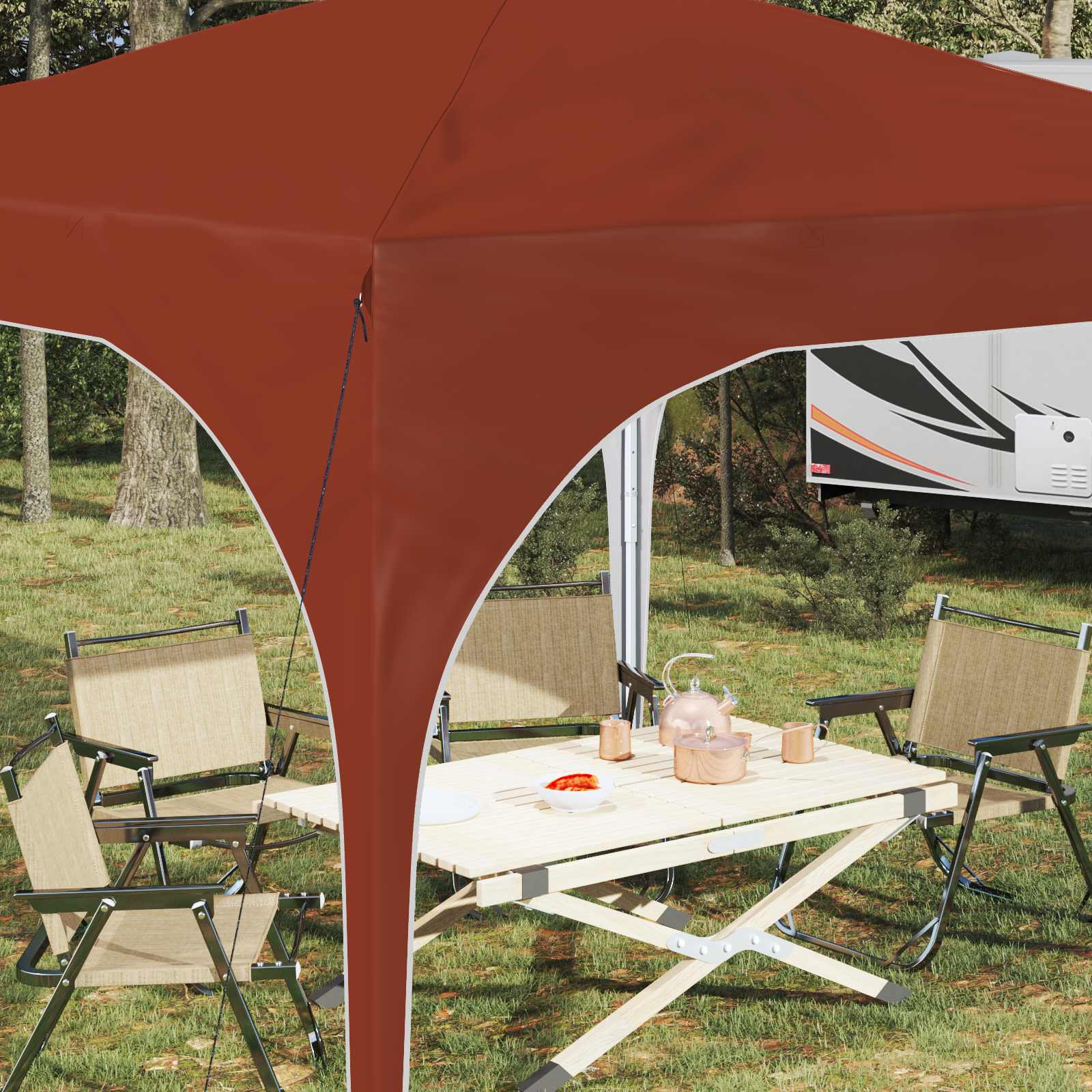 vidaXL Namiot imprezowy rozkładany 290 x 290 x 245 cm terakota
