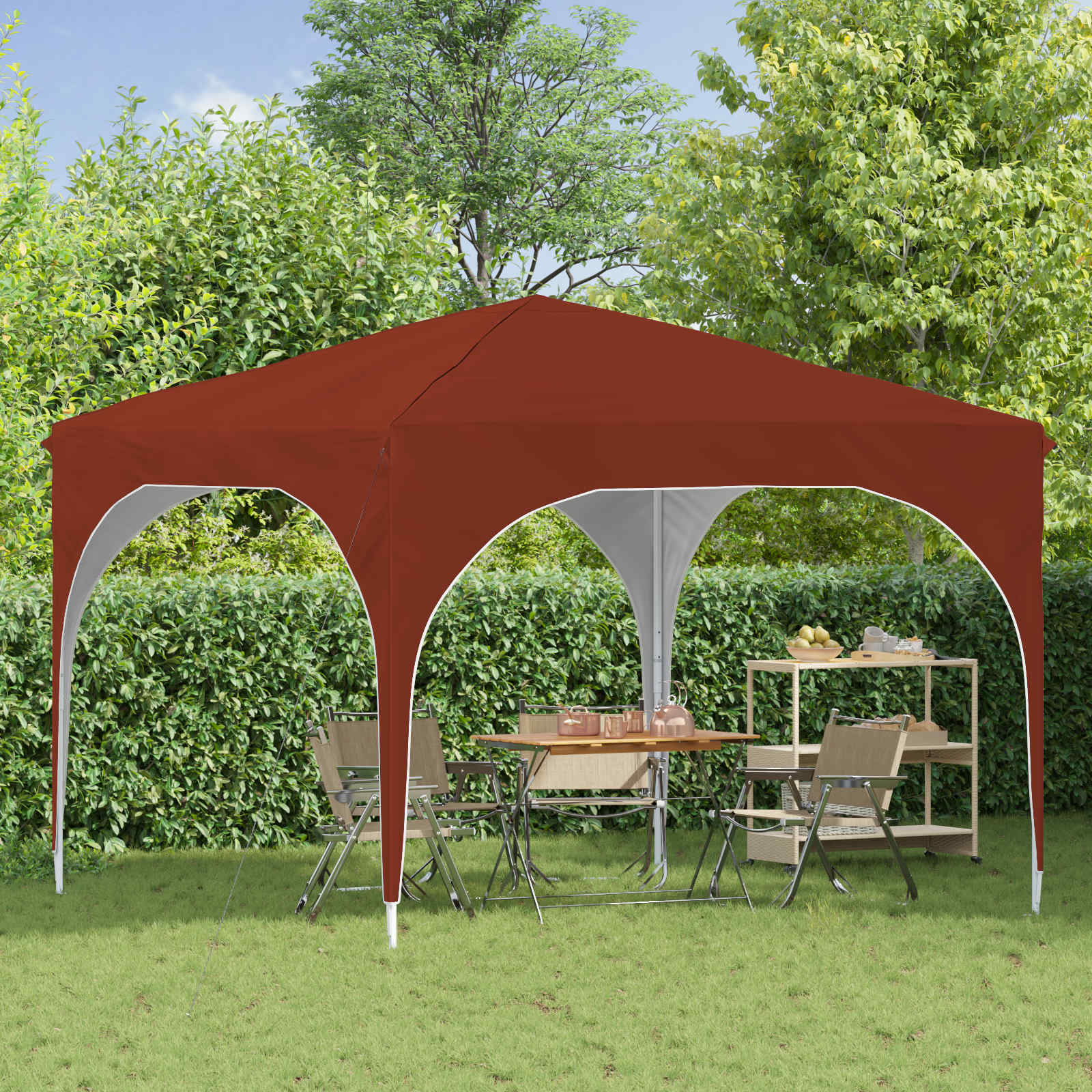 vidaXL Namiot imprezowy rozkładany 290 x 290 x 245 cm terakota