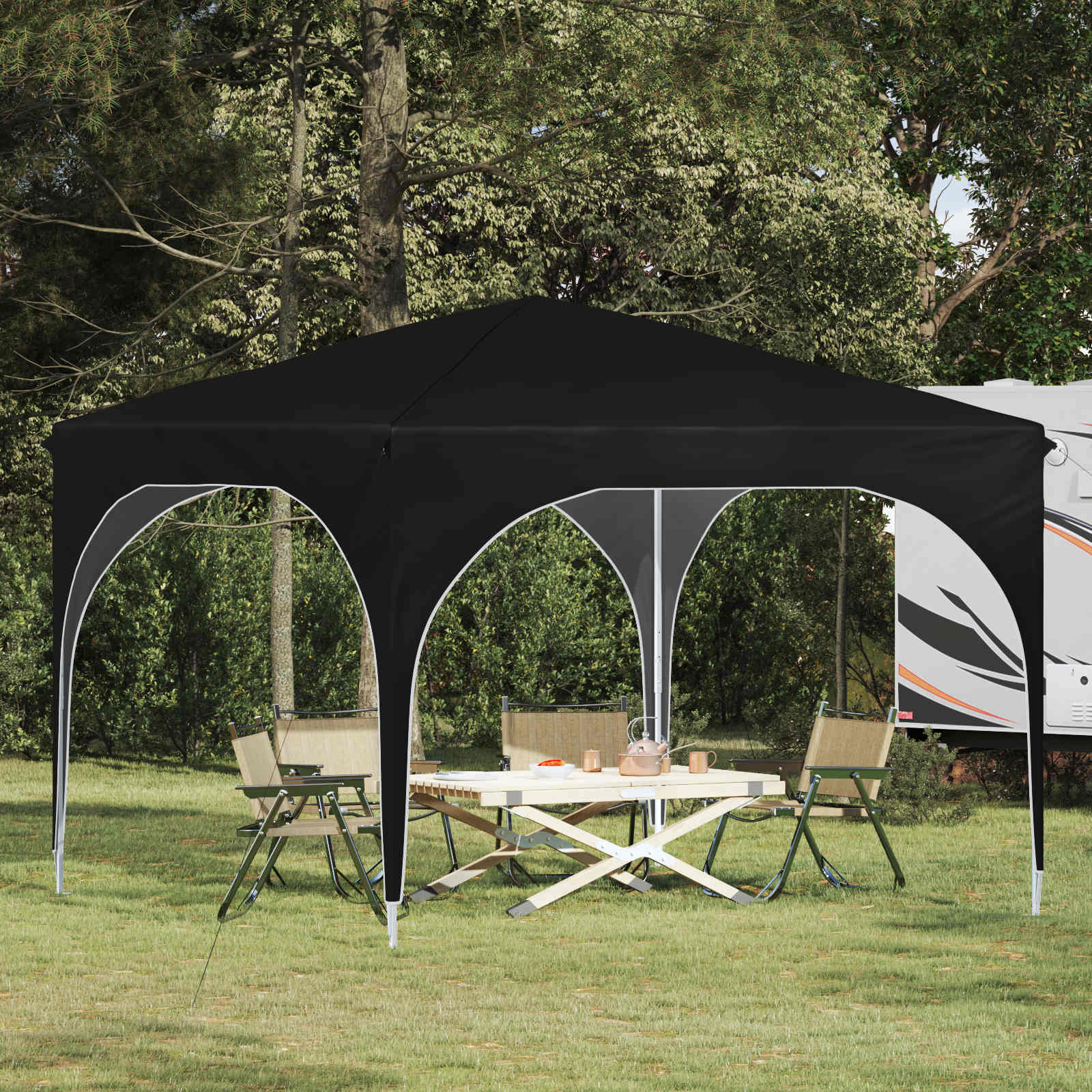 vidaXL Namiot imprezowy rozkładany 290 x 290 x 245 cm Czarny