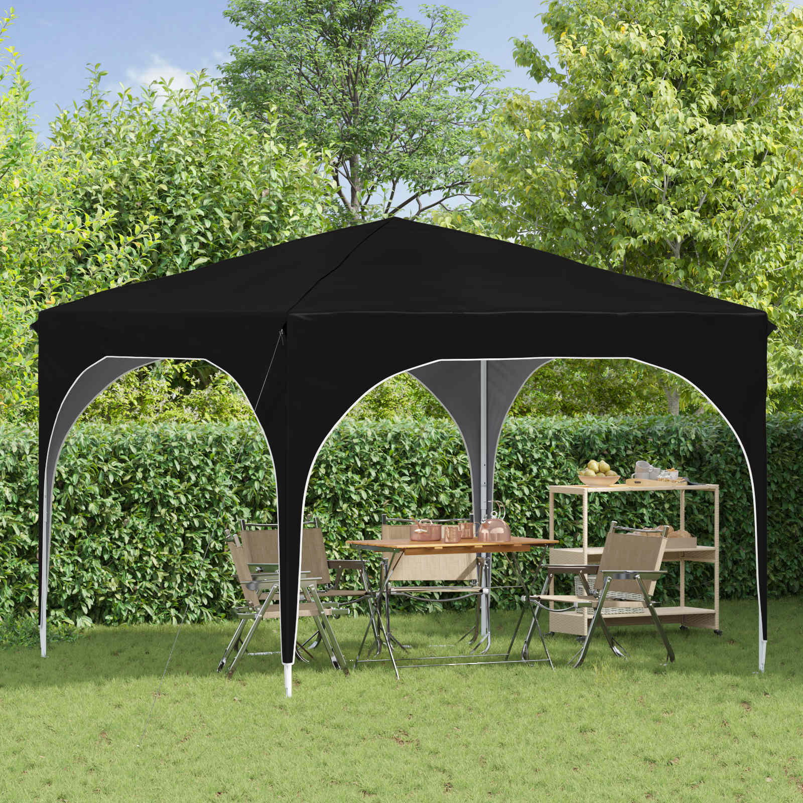 vidaXL Namiot imprezowy rozkładany 290 x 290 x 245 cm Czarny