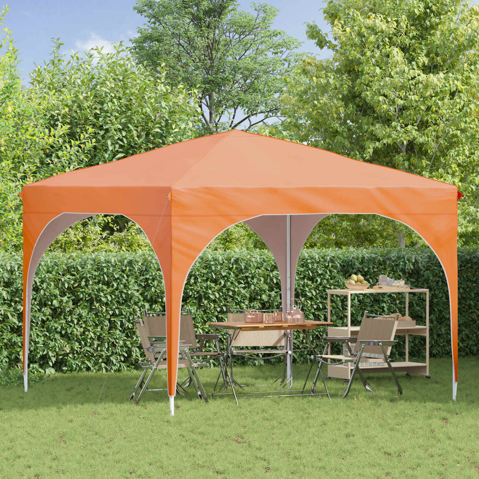 vidaXL Namiot imprezowy rozkładany 290 x 290 x 245 cm pomarańczowy
