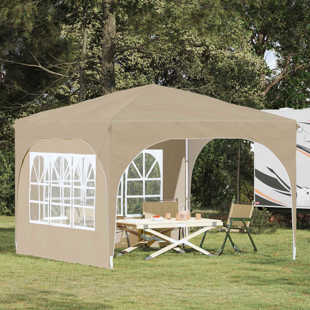vidaXL Namiot imprezowy rozkładany 290 x 290 x 245 cm kremowy