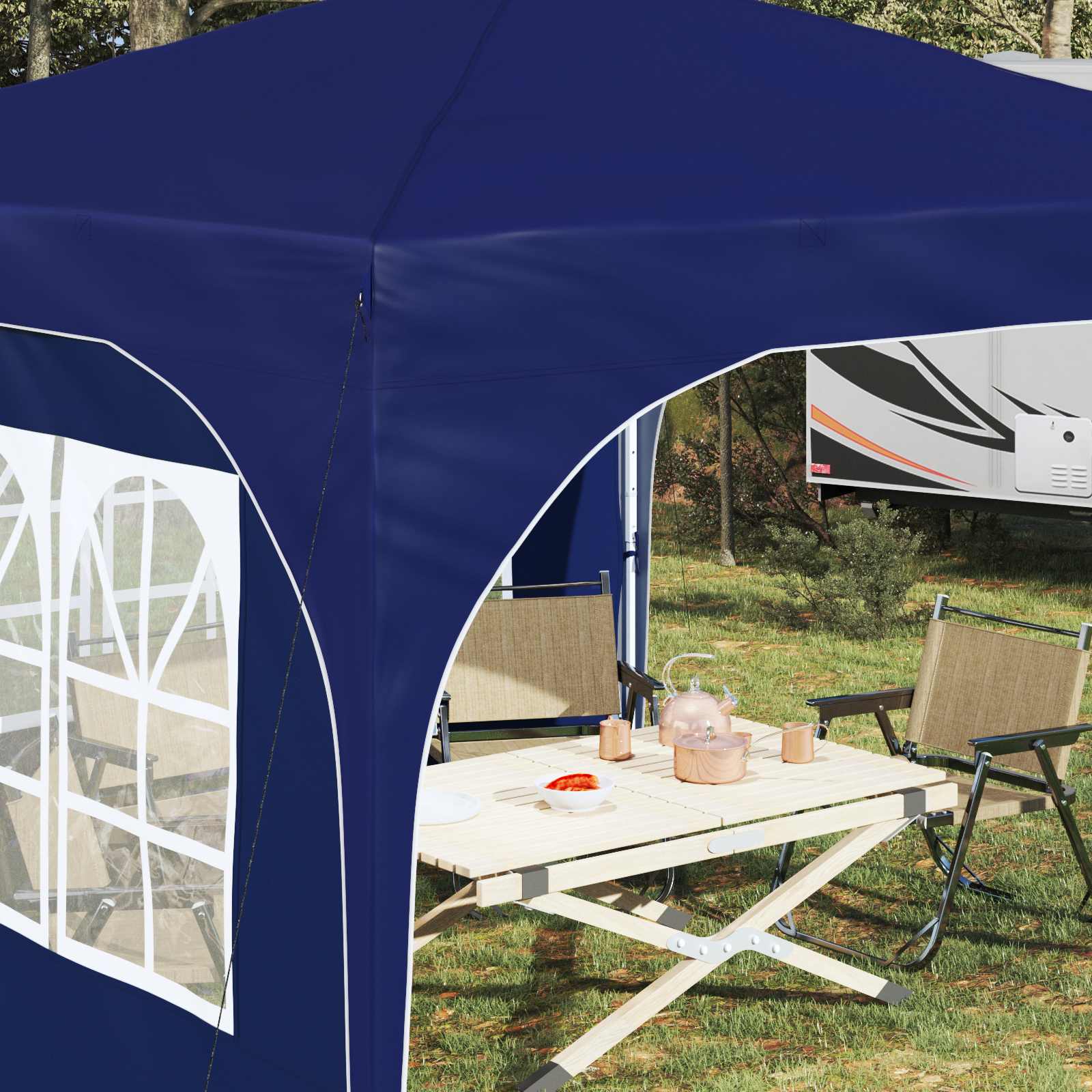 vidaXL Namiot imprezowy rozkładany 290 x 290 x 245 cm niebieski