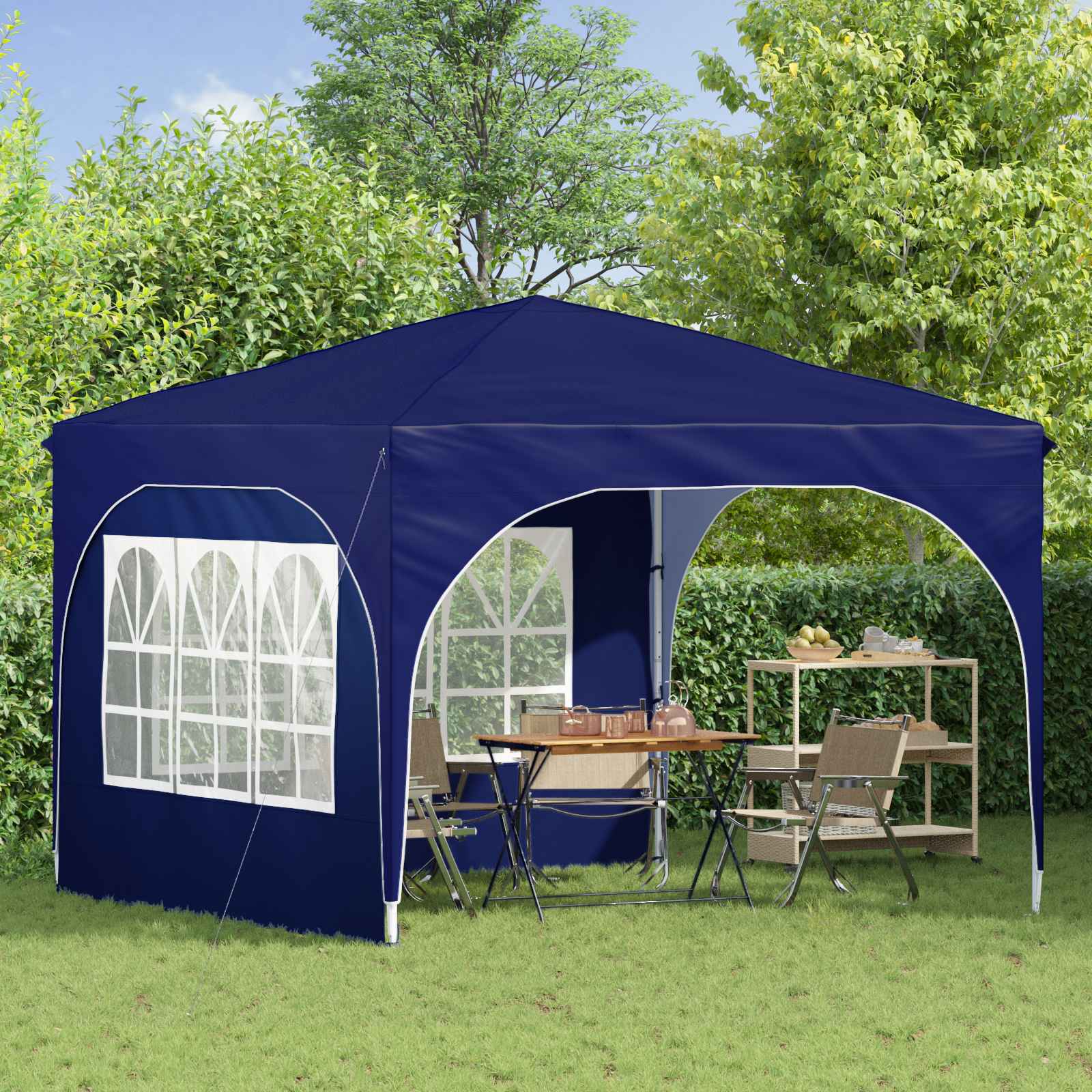 vidaXL Namiot imprezowy rozkładany 290 x 290 x 245 cm niebieski