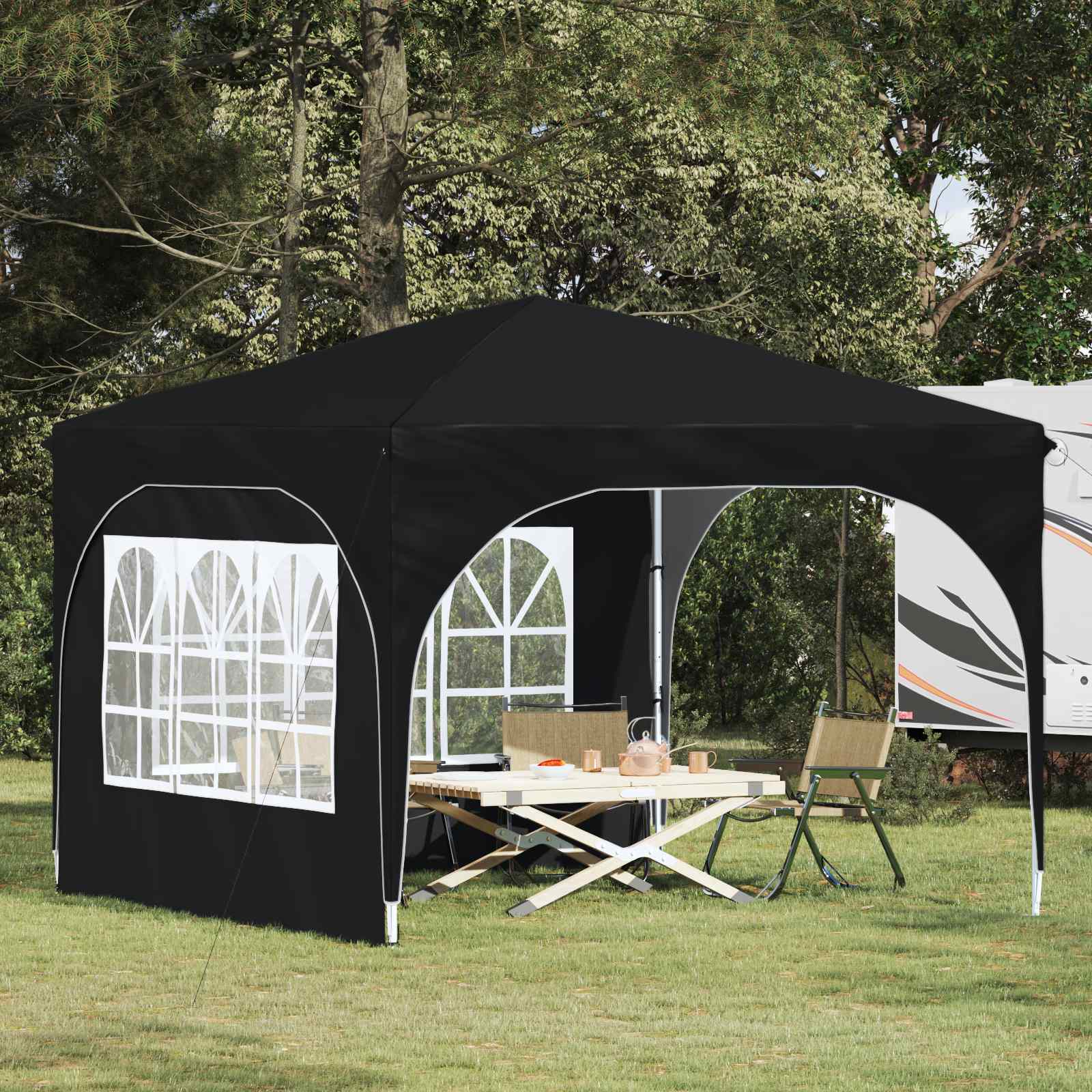 vidaXL Namiot imprezowy rozkładany 290 x 290 x 245 cm Antracyt