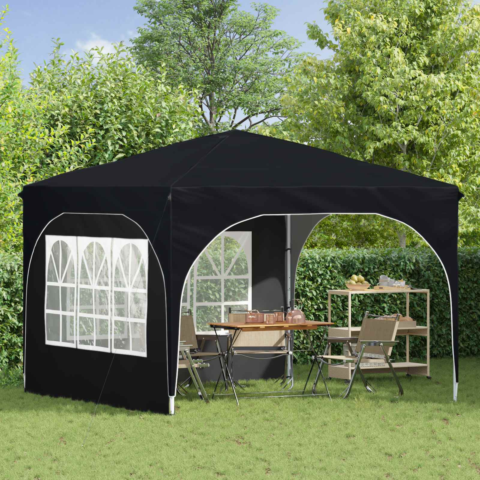 vidaXL Namiot imprezowy rozkładany 290 x 290 x 245 cm Antracyt