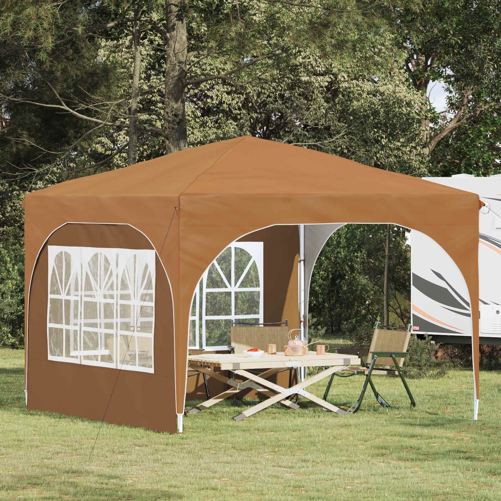 vidaXL Namiot imprezowy rozkładany 290 x 290 x 245 cm Beżowy