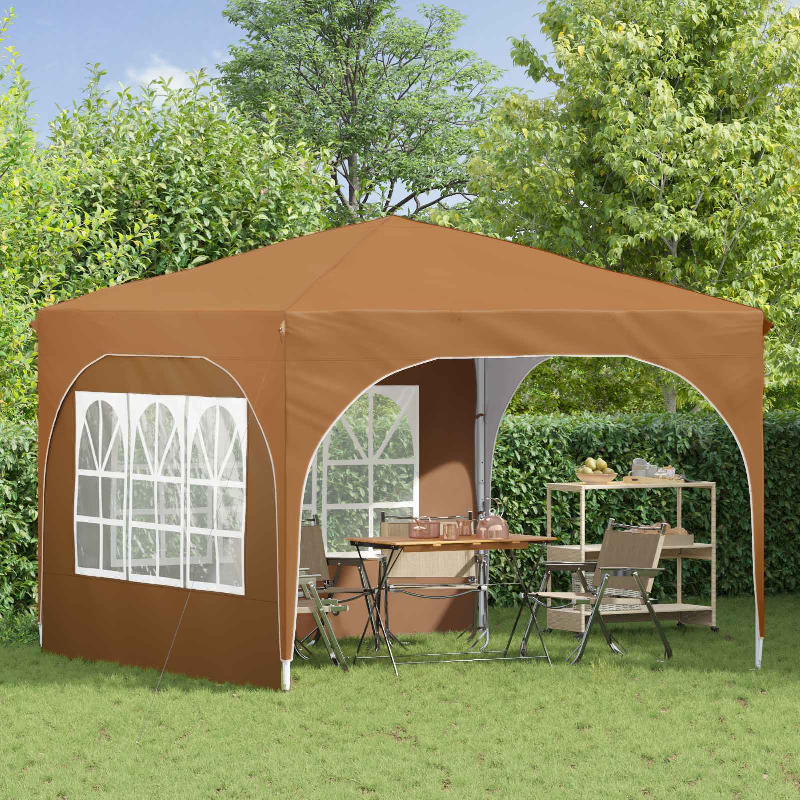 vidaXL Namiot imprezowy rozkładany 290 x 290 x 245 cm Beżowy
