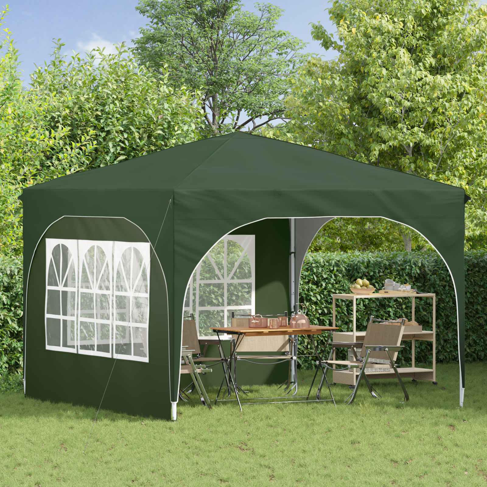 vidaXL Namiot imprezowy rozkładany 290 x 290 x 245 cm zielony