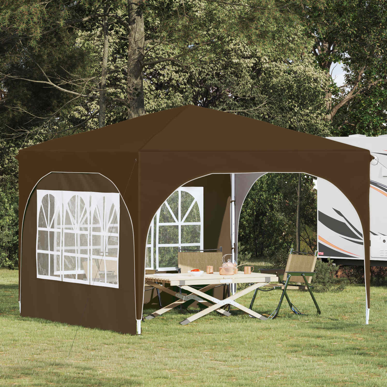 vidaXL Namiot imprezowy rozkładany 290 x 290 x 245 cm Ciemnoszary