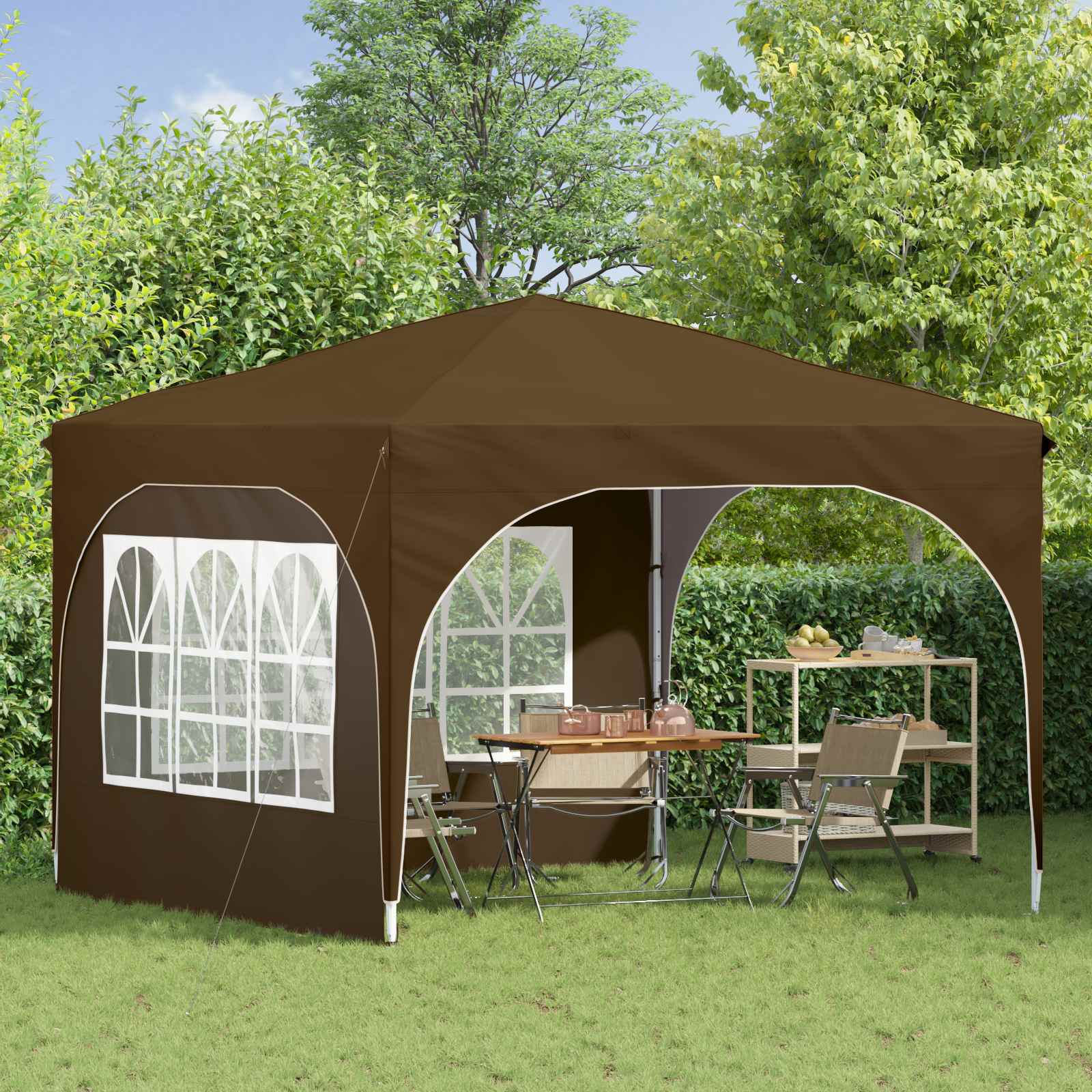 vidaXL Namiot imprezowy rozkładany 290 x 290 x 245 cm Ciemnoszary