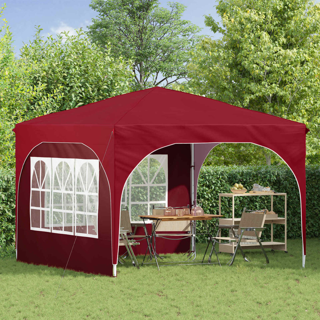 vidaXL Namiot imprezowy rozkładany 290 x 290 x 245 cm bordowy