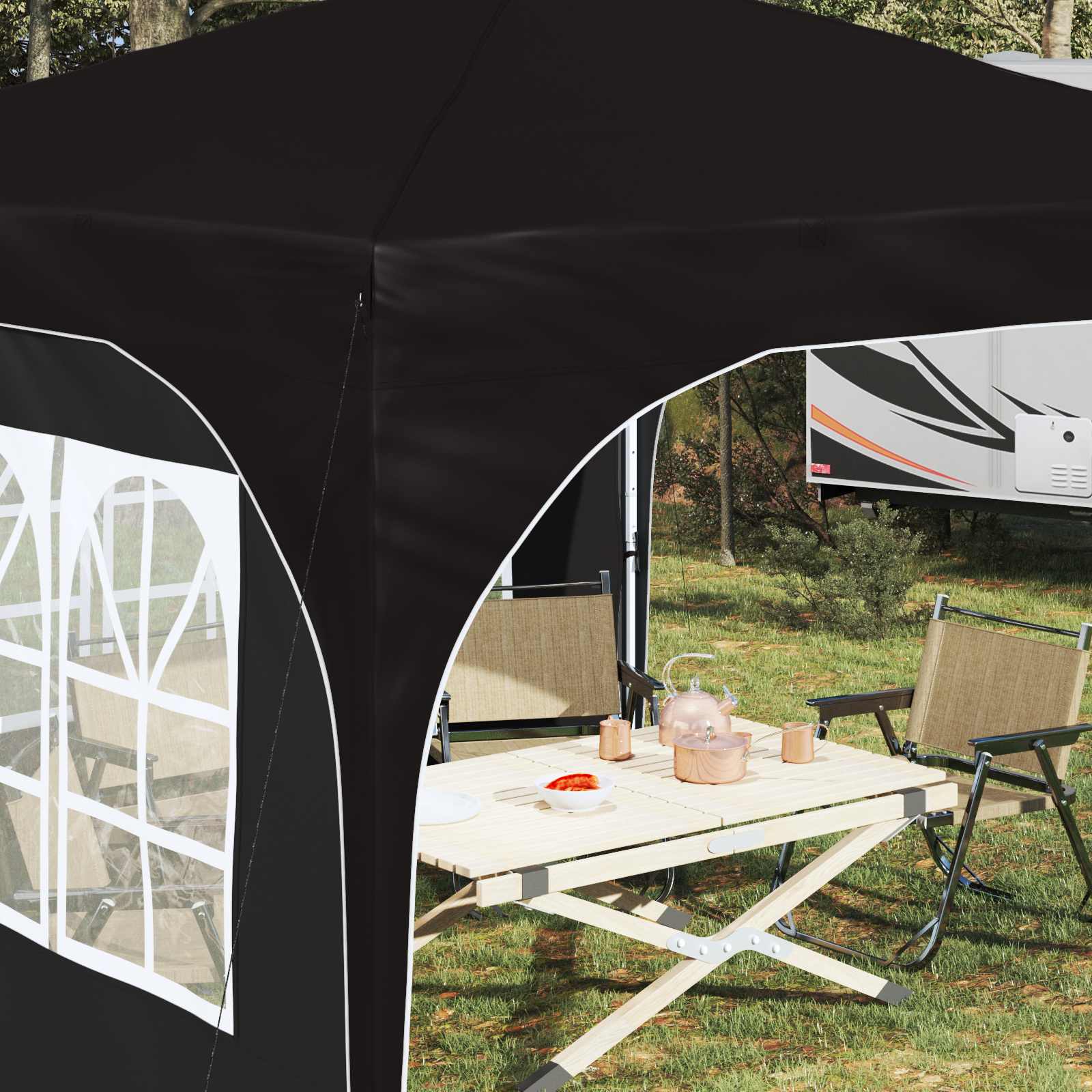 vidaXL Namiot imprezowy rozkładany 290 x 290 x 245 cm Czarny