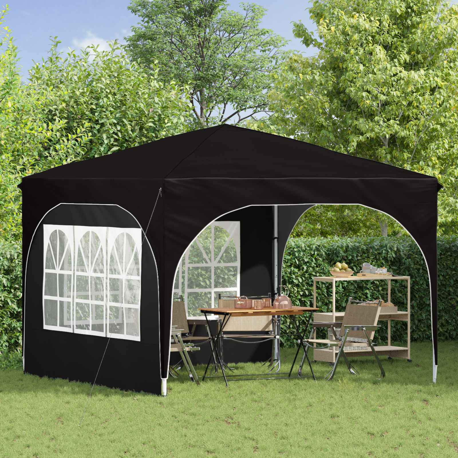 vidaXL Namiot imprezowy rozkładany 290 x 290 x 245 cm Czarny