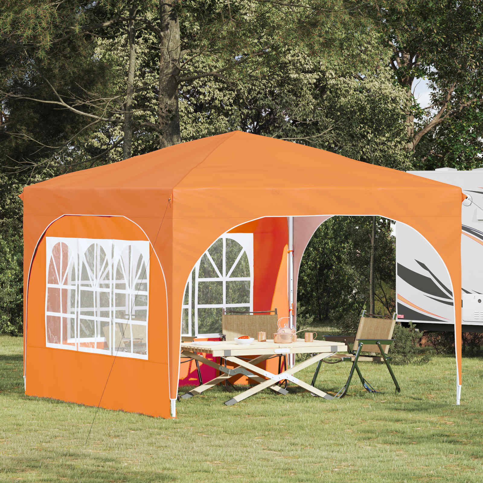 vidaXL Namiot imprezowy rozkładany 290 x 290 x 245 cm pomarańczowy