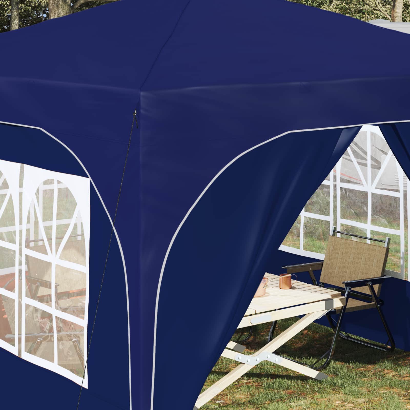 vidaXL Namiot imprezowy rozkładany 290 x 290 x 245 cm niebieski