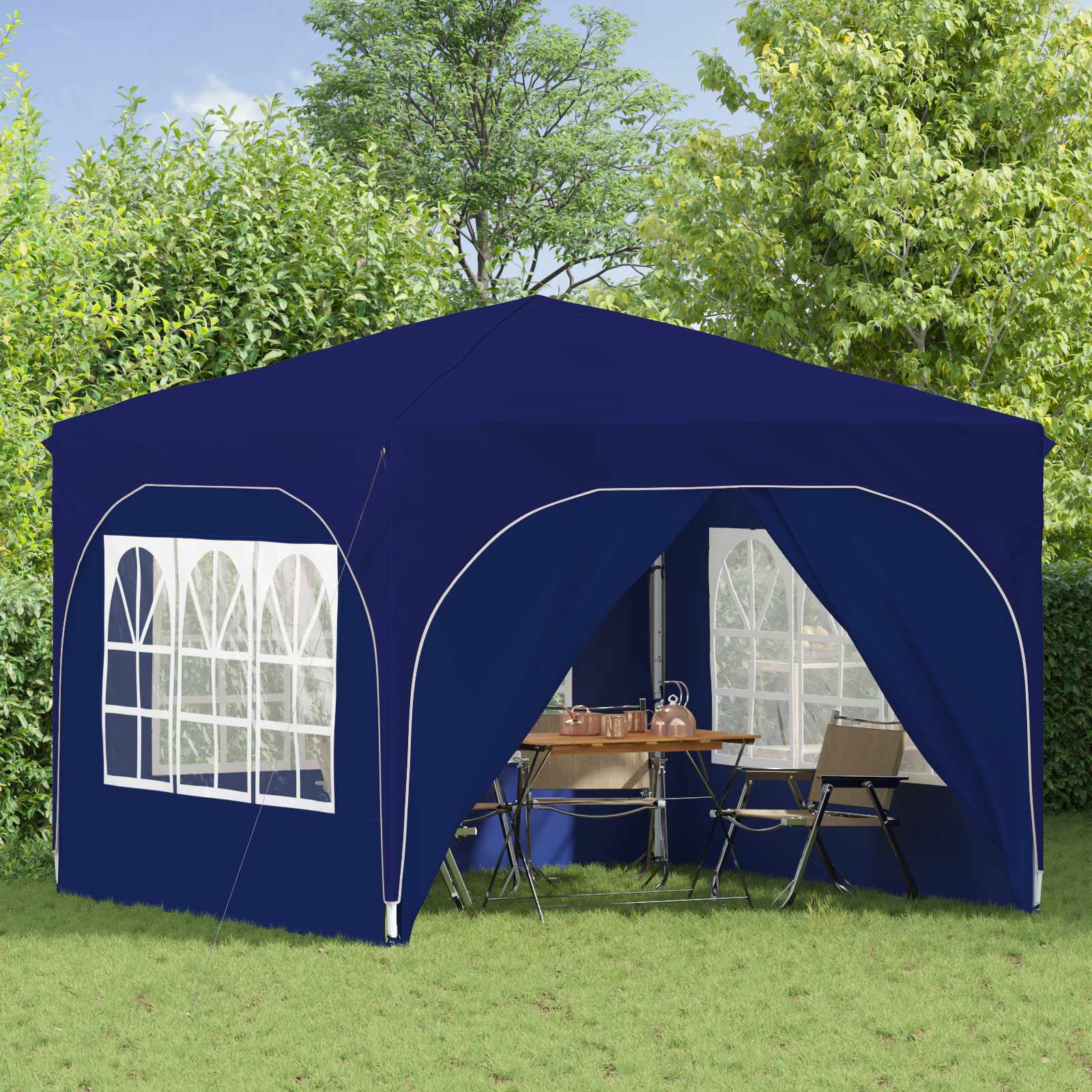 vidaXL Namiot imprezowy rozkładany 290 x 290 x 245 cm niebieski