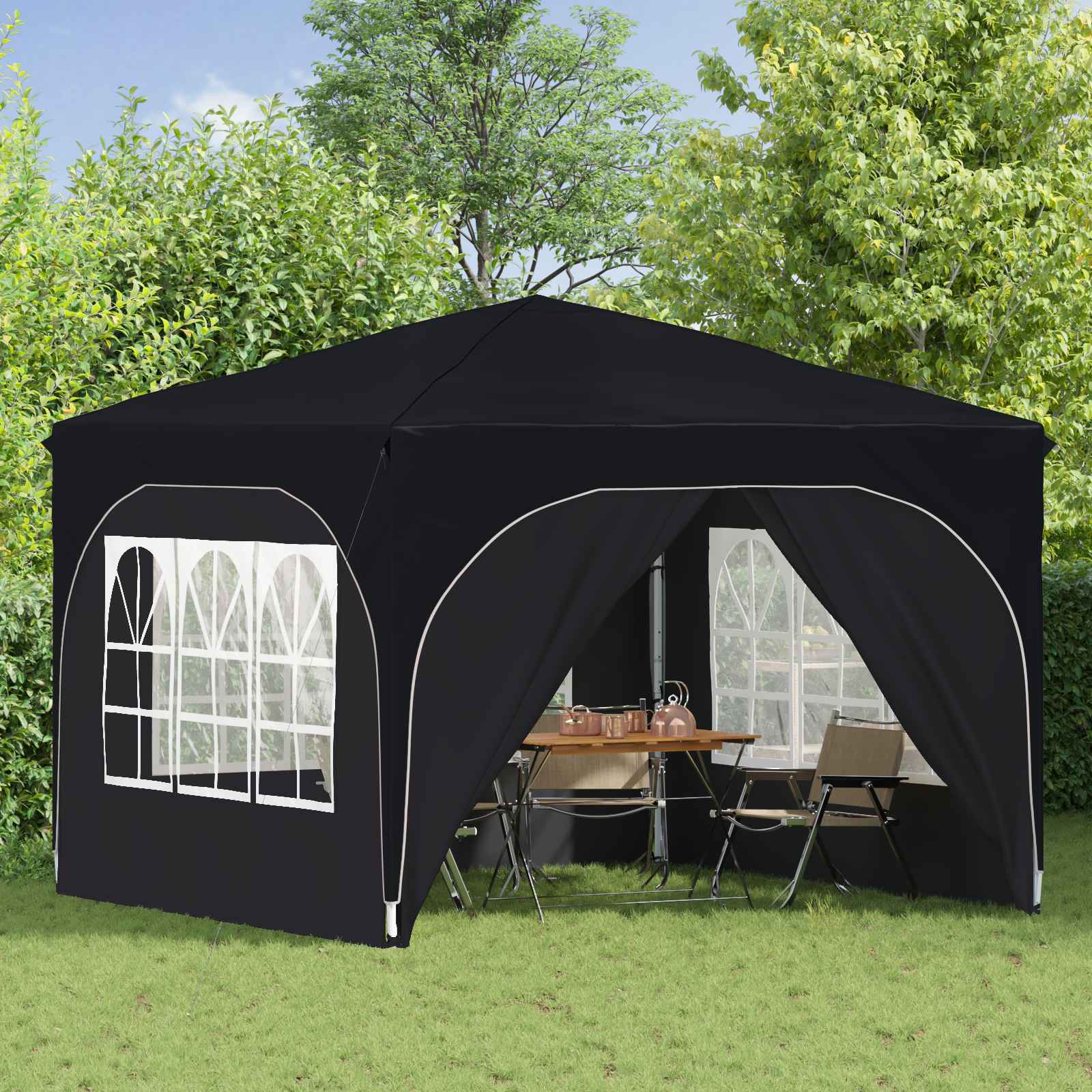 vidaXL Namiot imprezowy rozkładany 290 x 290 x 245 cm Antracyt
