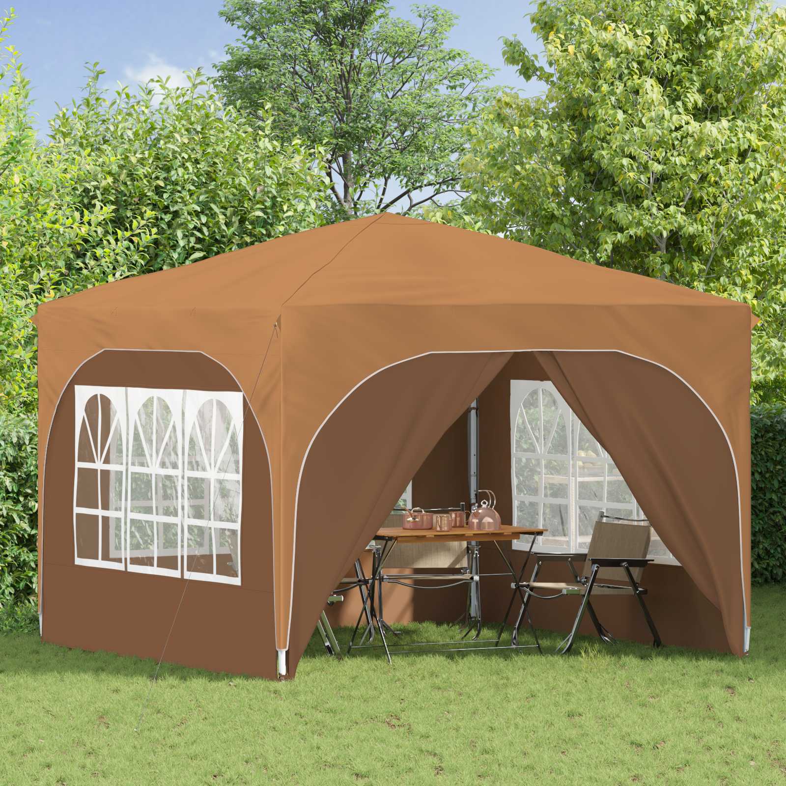 vidaXL Namiot imprezowy rozkładany 290 x 290 x 245 cm Beżowy