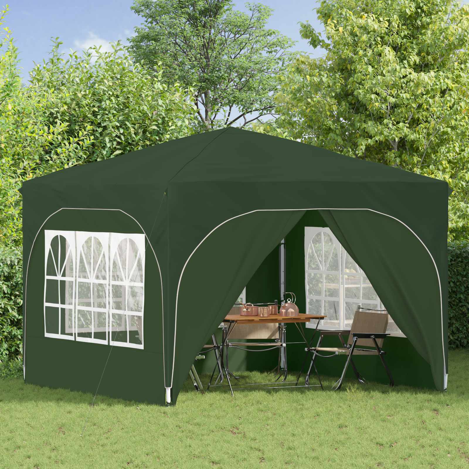 vidaXL Namiot imprezowy rozkładany 290 x 290 x 245 cm zielony