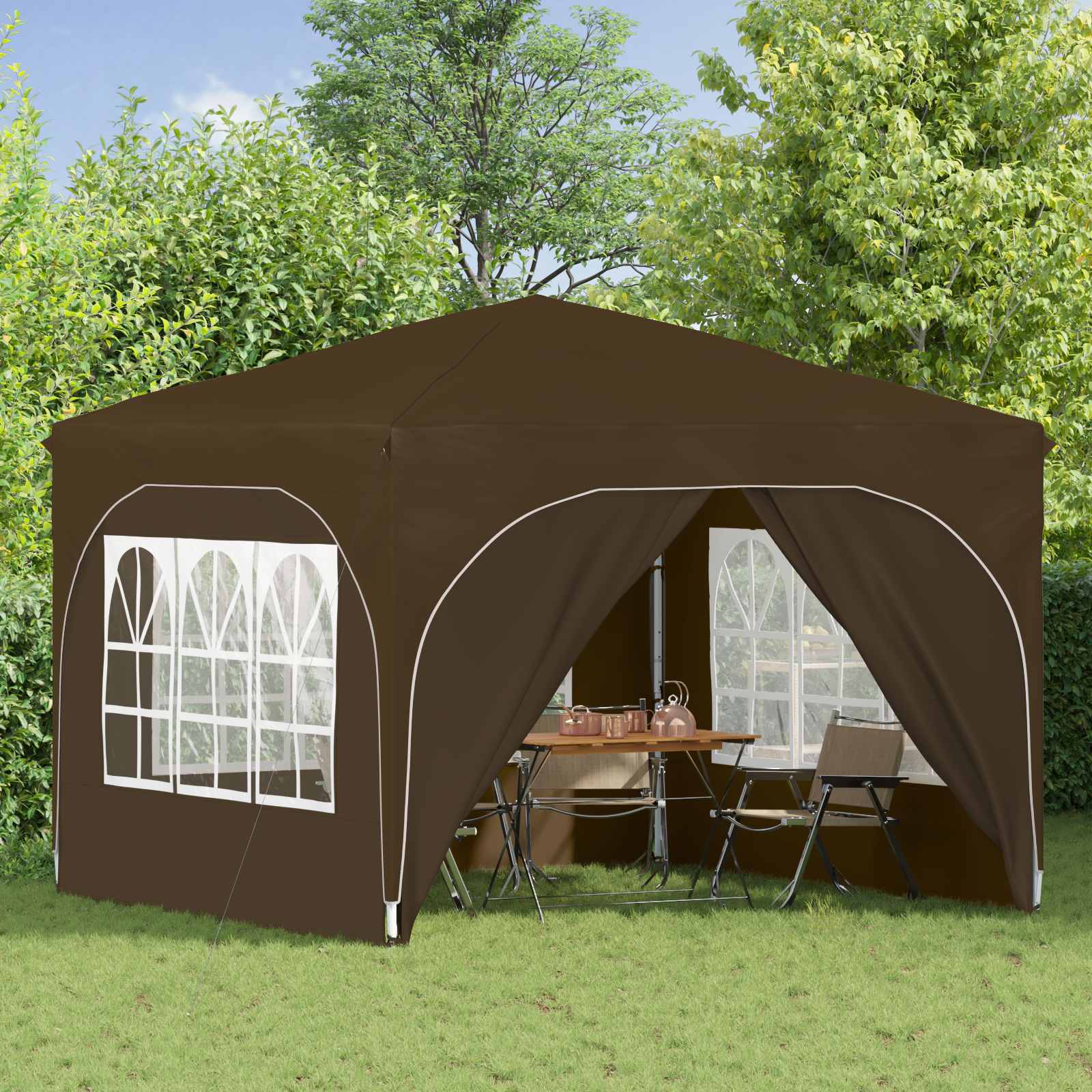 vidaXL Namiot imprezowy rozkładany 290 x 290 x 245 cm Ciemnoszary