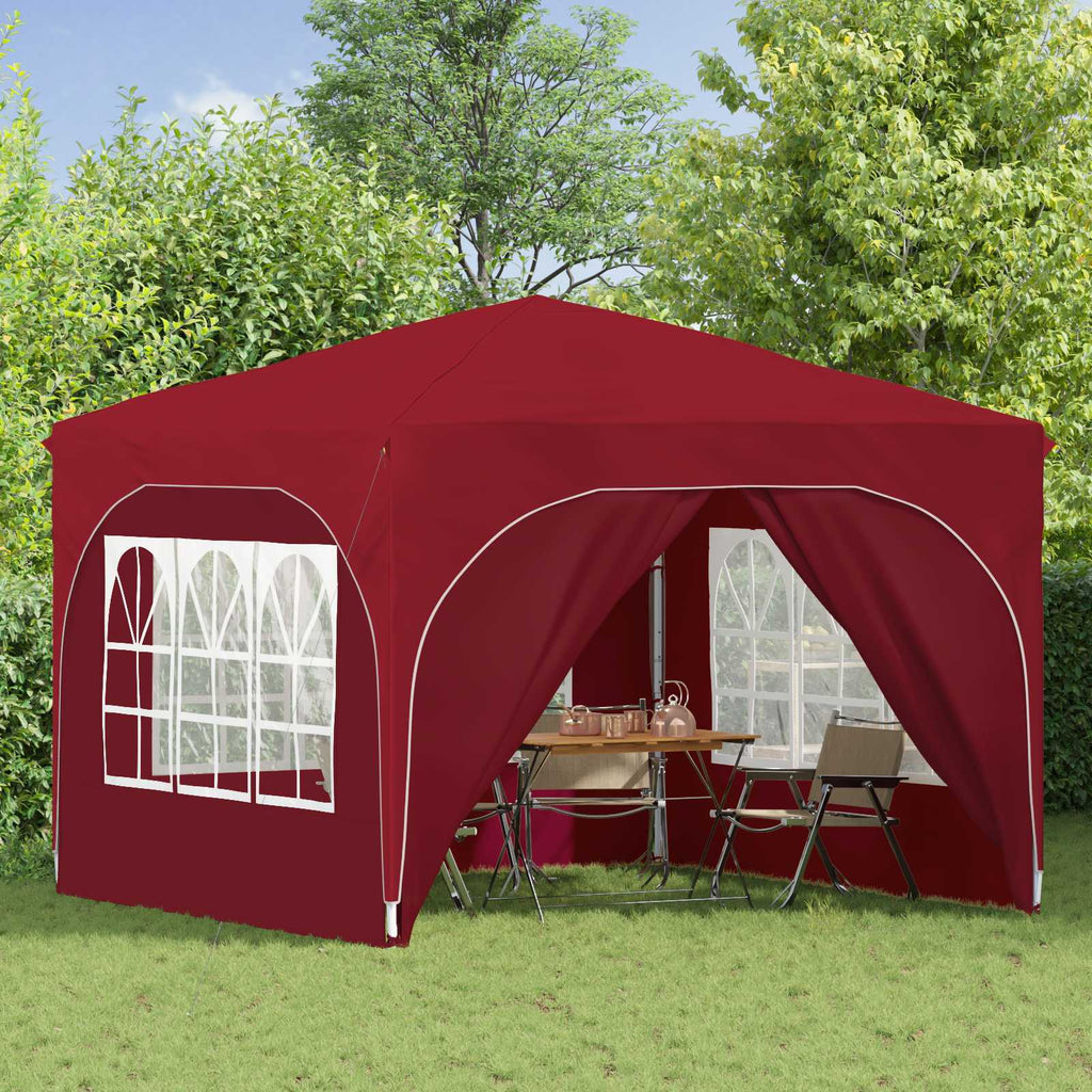 vidaXL Namiot imprezowy rozkładany 290 x 290 x 245 cm bordowy