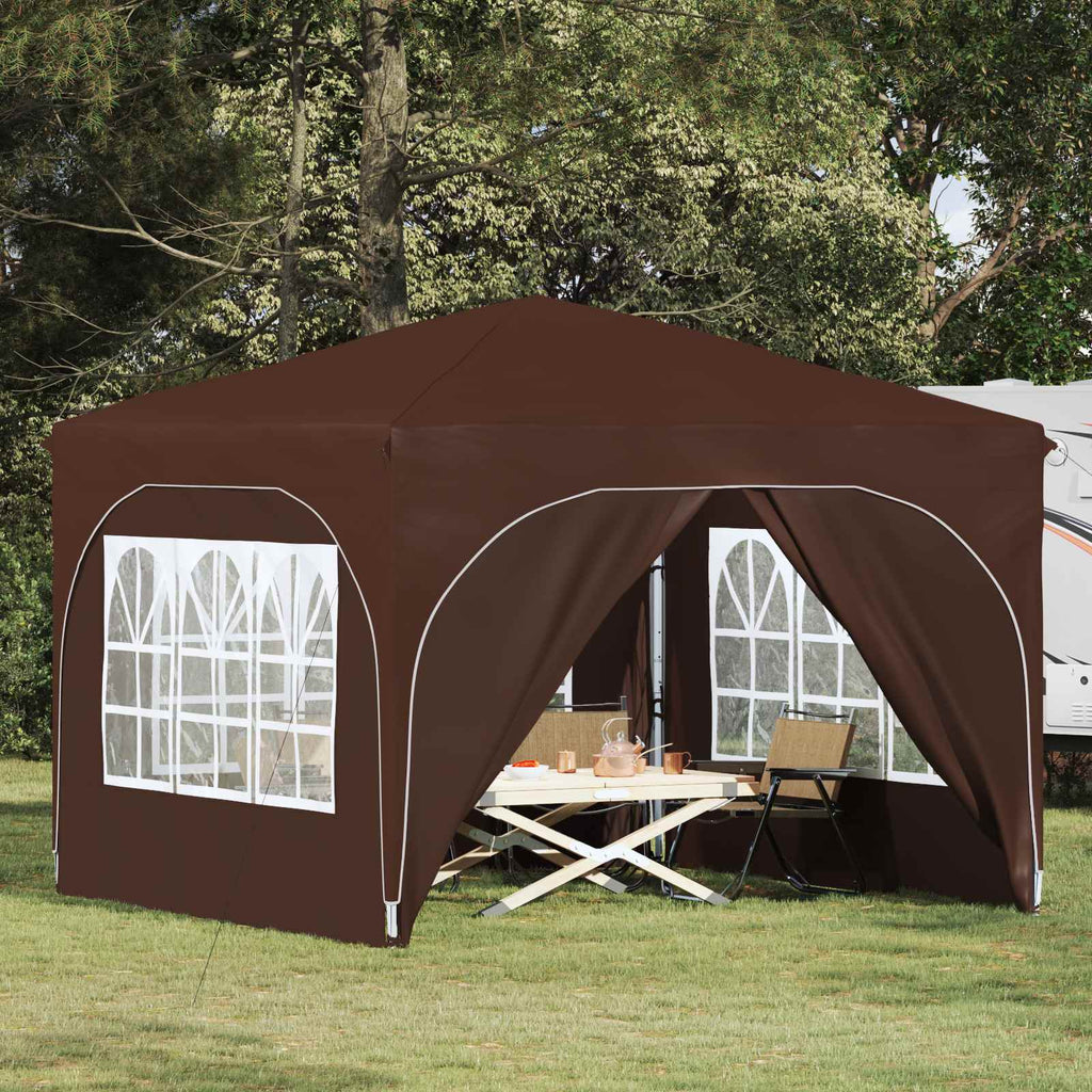 vidaXL Namiot imprezowy rozkładany 290 x 290 x 245 cm brązowy