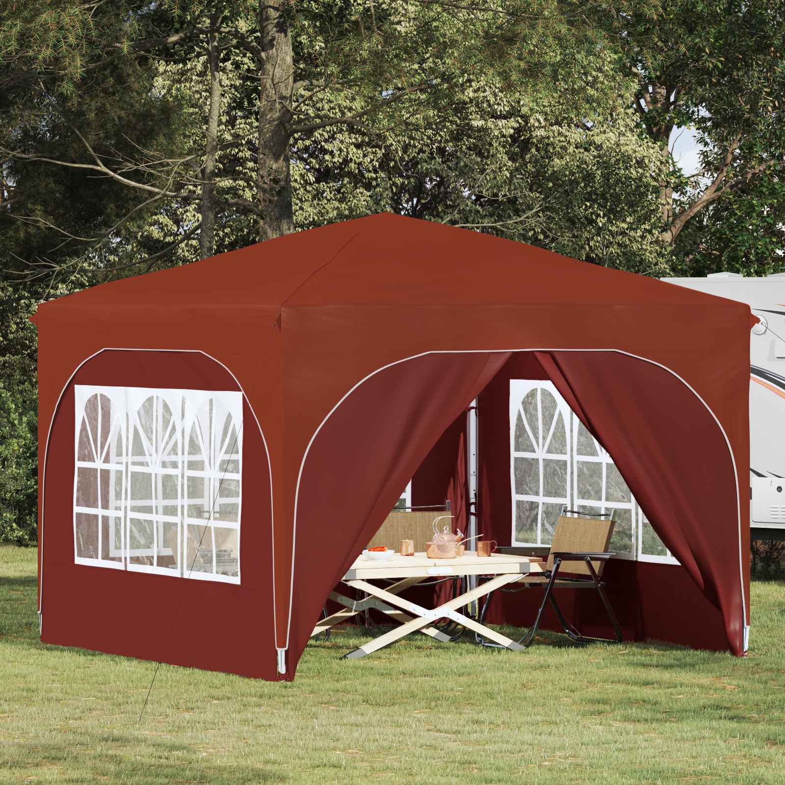 vidaXL Namiot imprezowy rozkładany 290 x 290 x 245 cm terakota