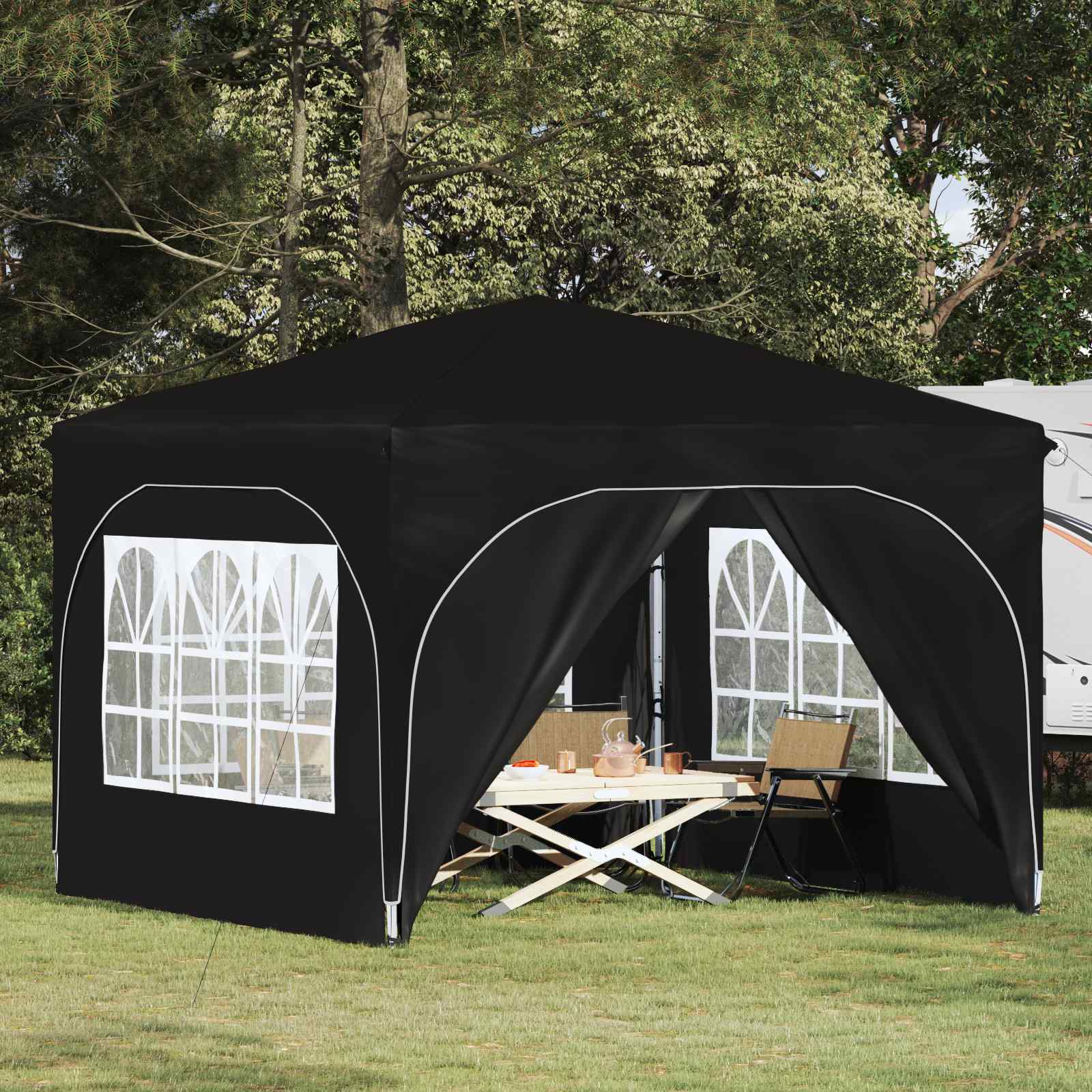 vidaXL Namiot imprezowy rozkładany 290 x 290 x 245 cm Czarny