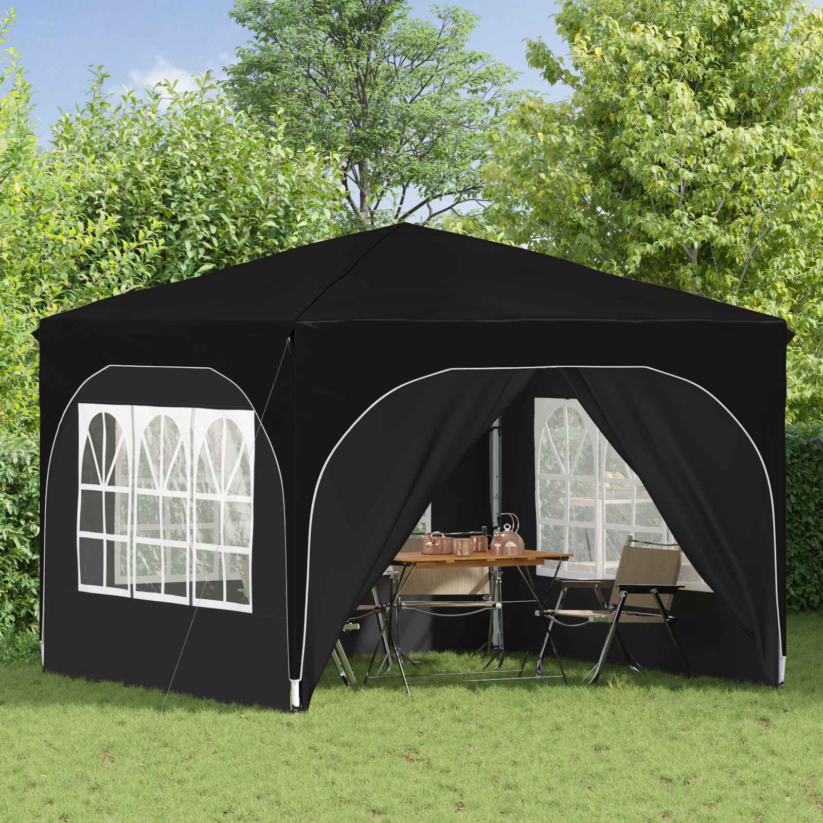 vidaXL Namiot imprezowy rozkładany 290 x 290 x 245 cm Czarny