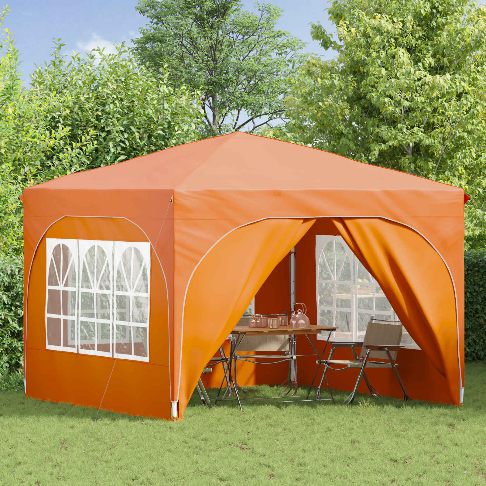 vidaXL Namiot imprezowy rozkładany 290 x 290 x 245 cm pomarańczowy
