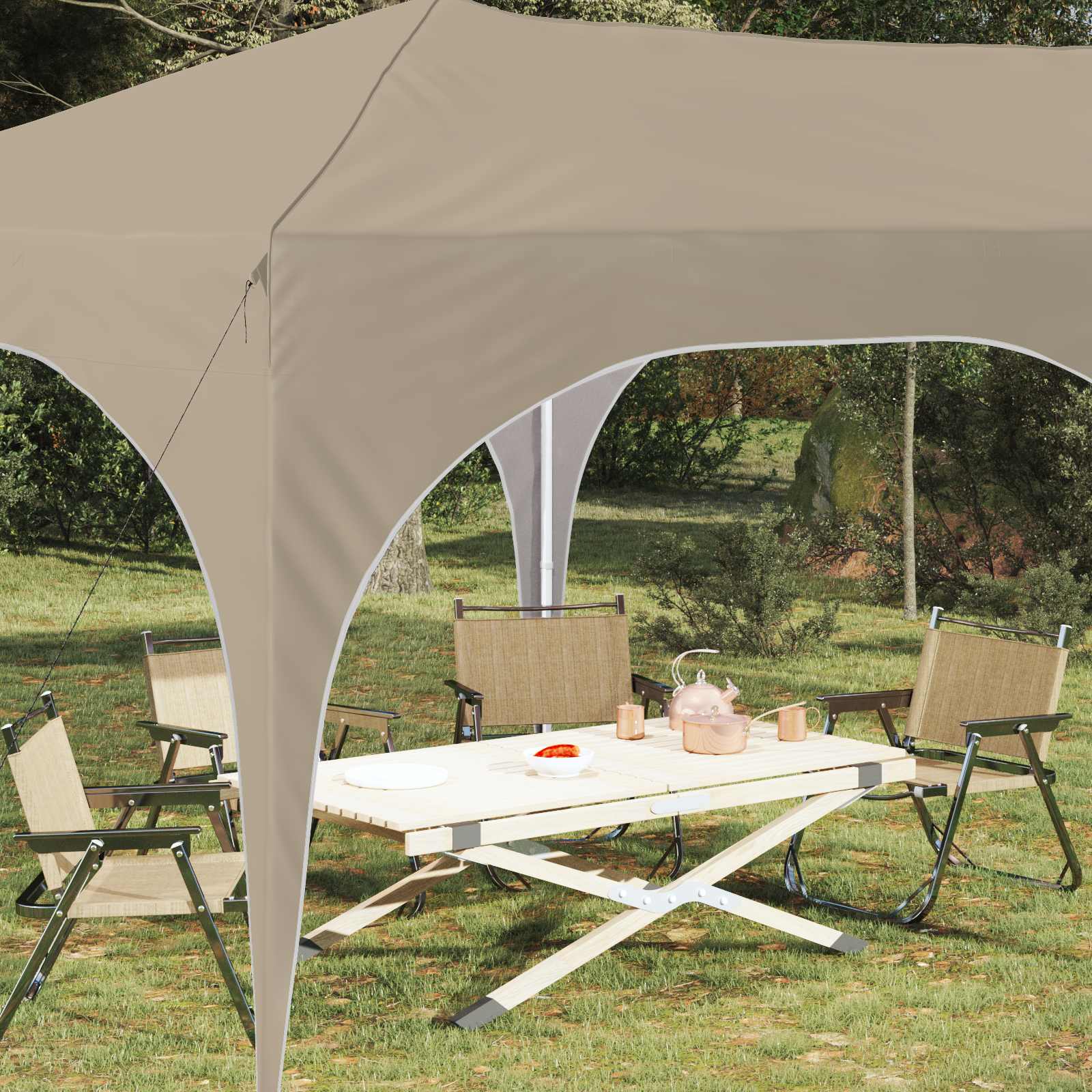 vidaXL Namiot imprezowy rozkładany 575 x 288 x 245 cm kremowy